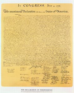 1776年、1823年の13のアメリカ合衆国の独立宣言（銅版画） 作： American School